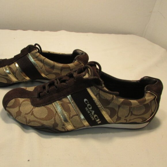 Coach Remonna Brown & Tan Signature Canvas Fashion Sneakers - Picture 1 of 15